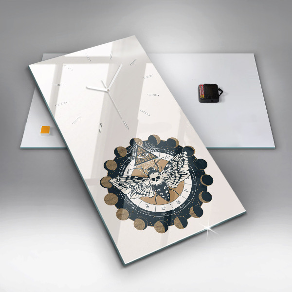 Modern vertical wall clock Moon Phases and the Eye