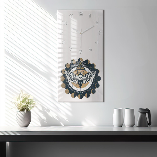 Modern vertical wall clock Moon Phases and the Eye