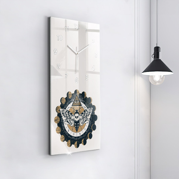 Modern vertical wall clock Moon Phases and the Eye