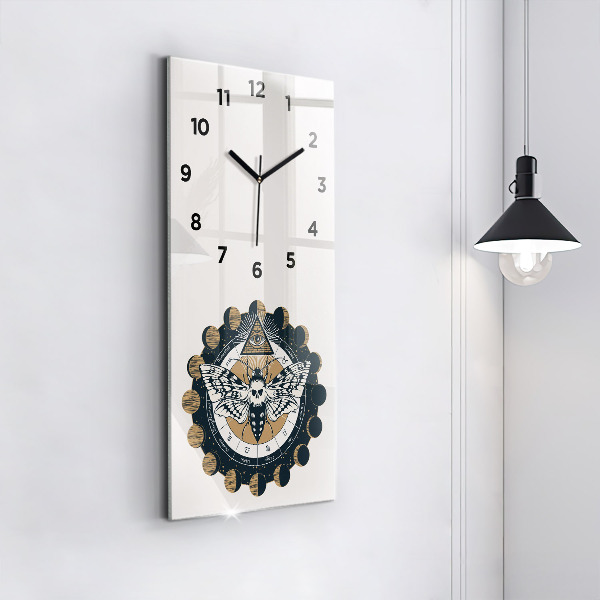 Modern vertical wall clock Moon Phases and the Eye
