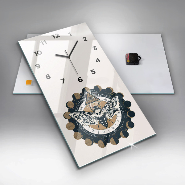 Modern vertical wall clock Moon Phases and the Eye