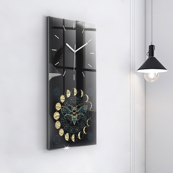 Modern vertical wall clock Moon Phases and Insect