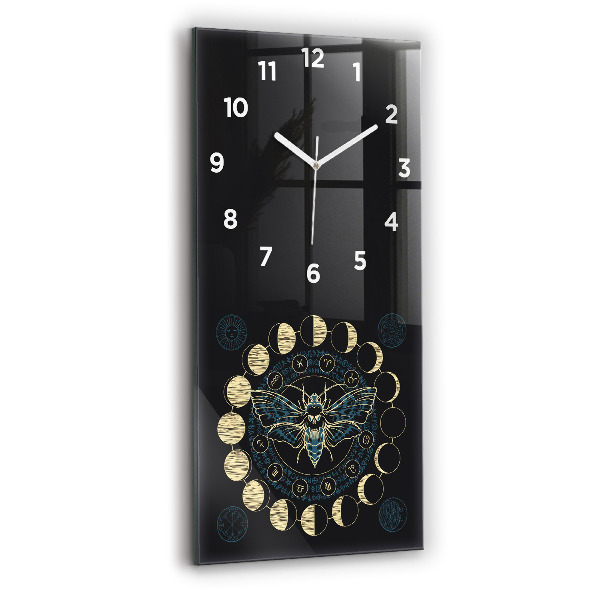 Modern vertical wall clock Moon Phases and Insect