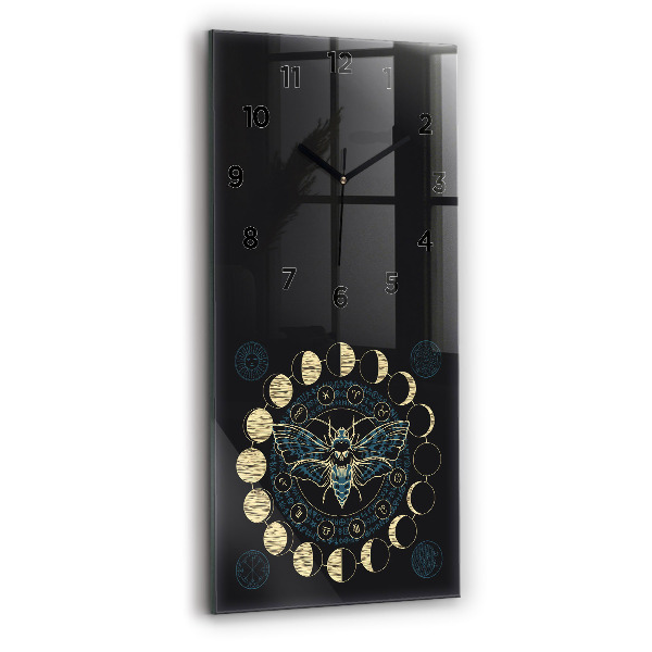 Modern vertical wall clock Moon Phases and Insect