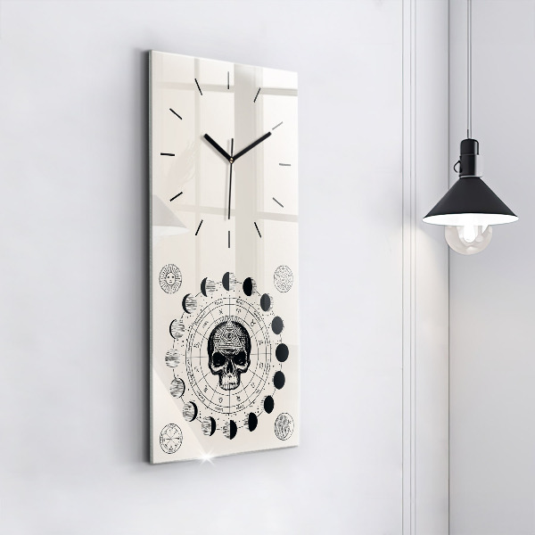 Modern vertical wall clock Moon phases