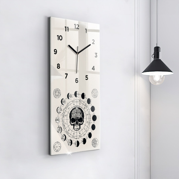 Modern vertical wall clock Moon phases