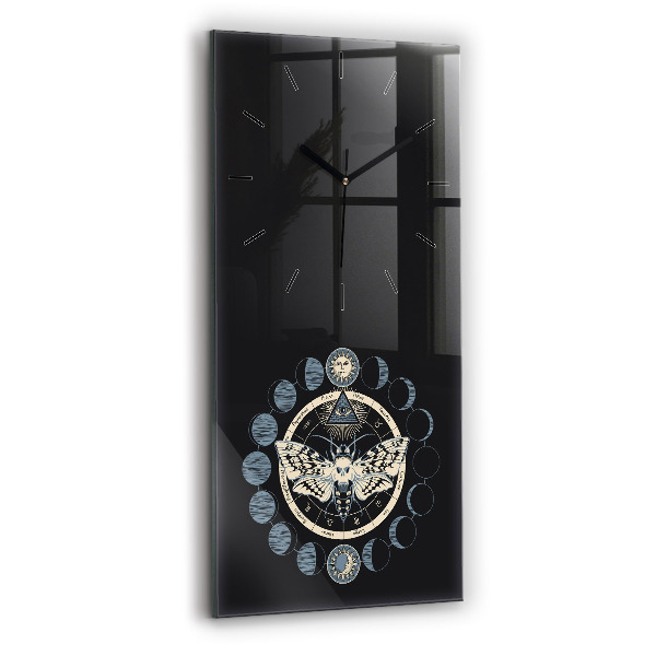 Modern vertical wall clock Moon phases