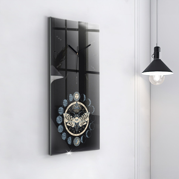 Modern vertical wall clock Moon phases