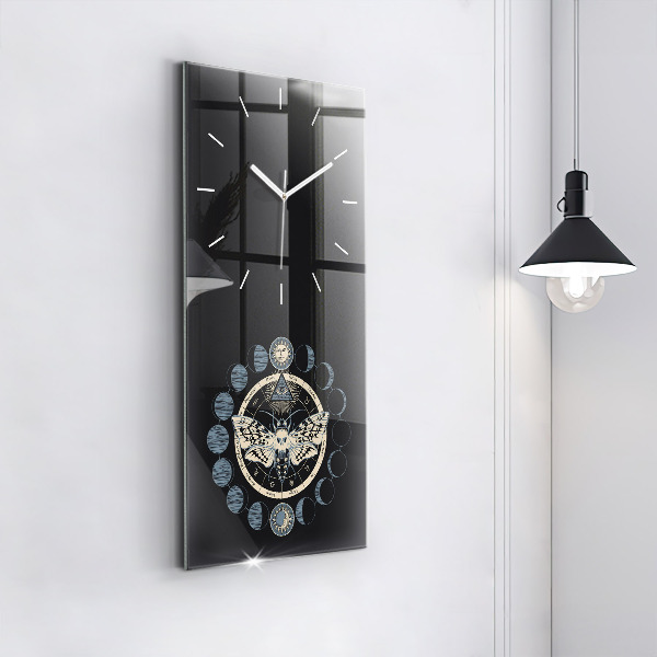Modern vertical wall clock Moon phases
