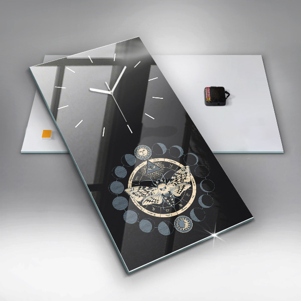 Modern vertical wall clock Moon phases