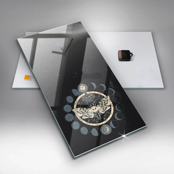 Modern vertical wall clock Moon phases