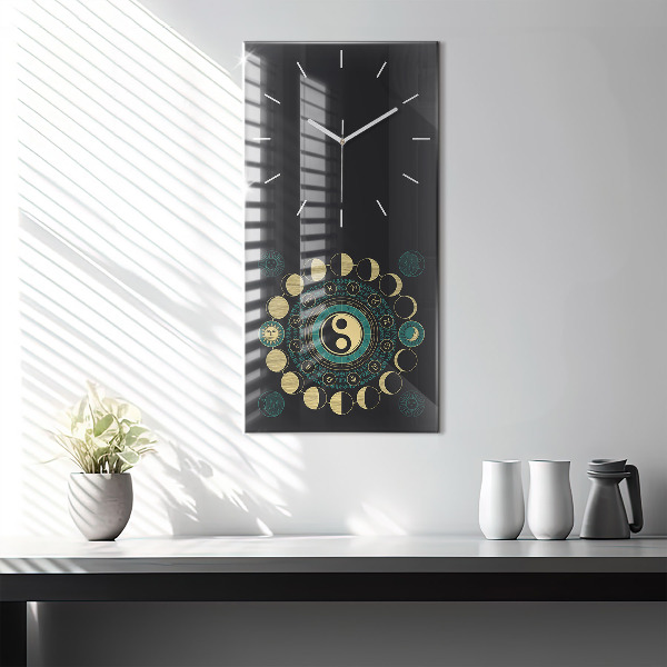 Modern vertical wall clock Moon phases