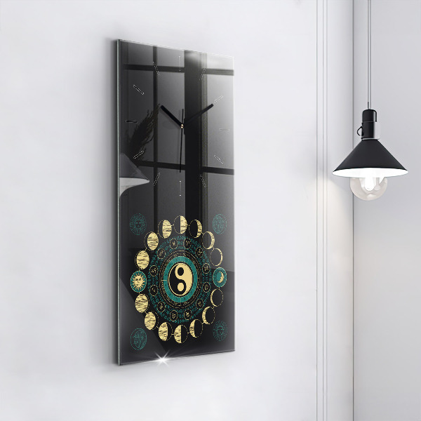 Modern vertical wall clock Moon phases