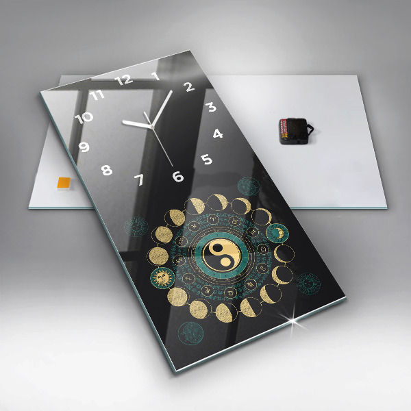 Modern vertical wall clock Moon phases