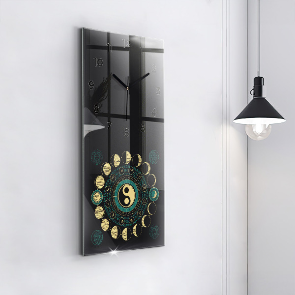 Modern vertical wall clock Moon phases