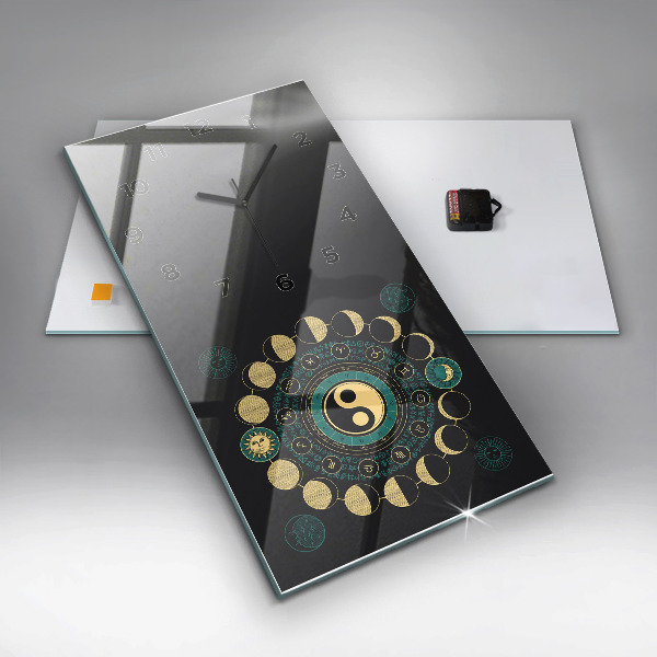 Modern vertical wall clock Moon phases