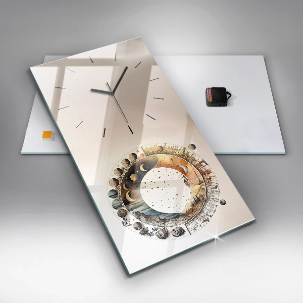 Modern vertical wall clock Astronomy clock