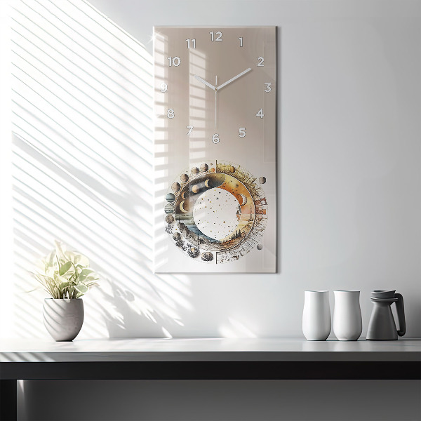 Modern vertical wall clock Astronomy clock