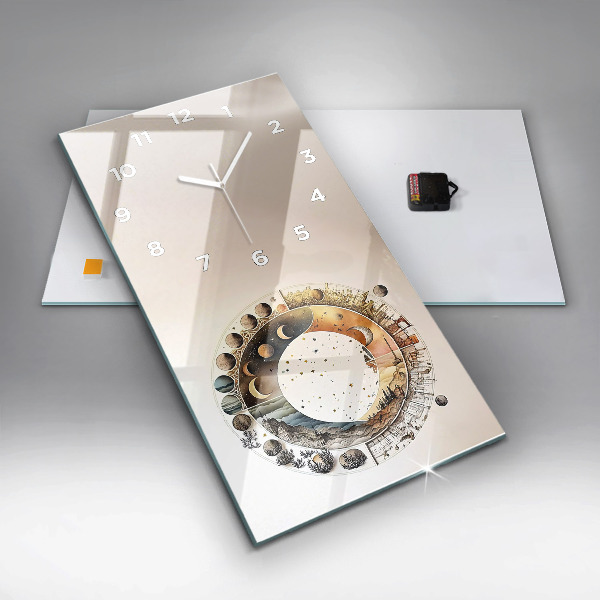 Modern vertical wall clock Astronomy clock