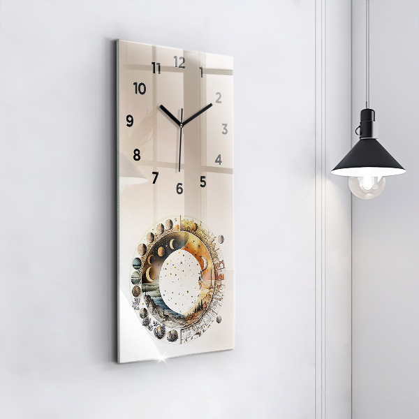 Modern vertical wall clock Astronomy clock