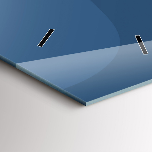 Modern vertical wall clock Blue waves