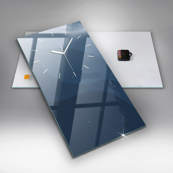 Modern vertical wall clock Blue waves