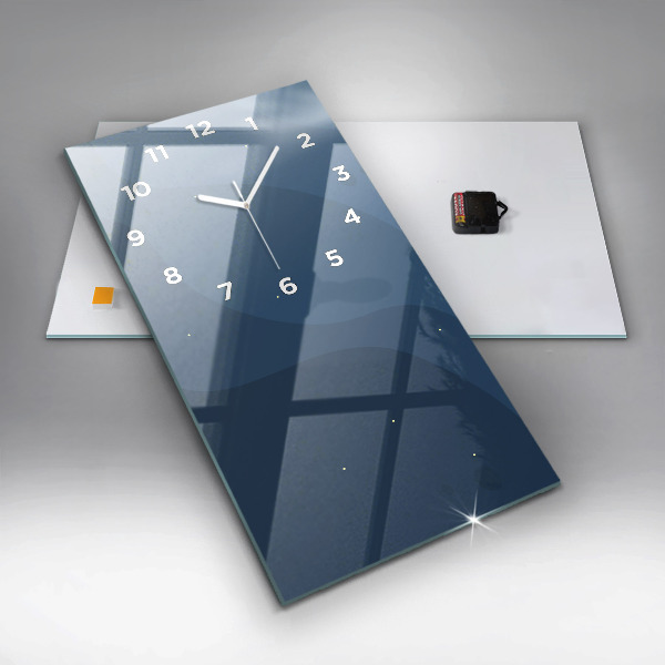 Modern vertical wall clock Blue waves