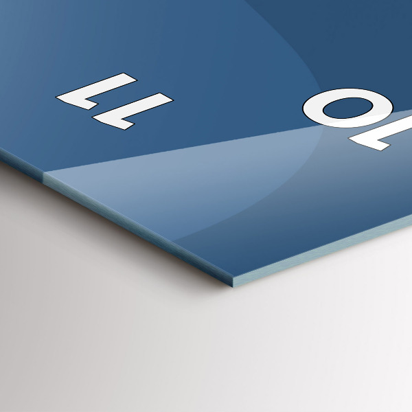 Modern vertical wall clock Blue waves