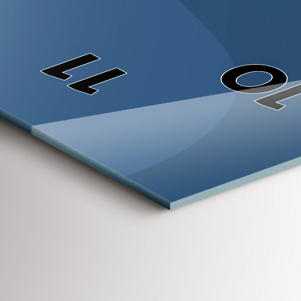 Modern vertical wall clock Blue waves