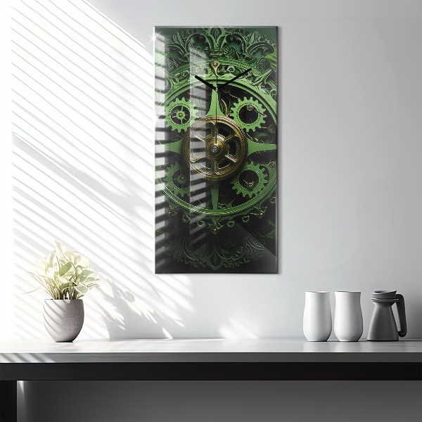 Modern vertical wall clock Green mechanism