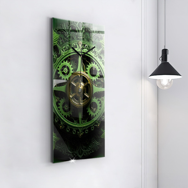 Modern vertical wall clock Green mechanism
