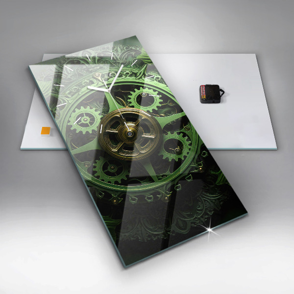 Modern vertical wall clock Green mechanism