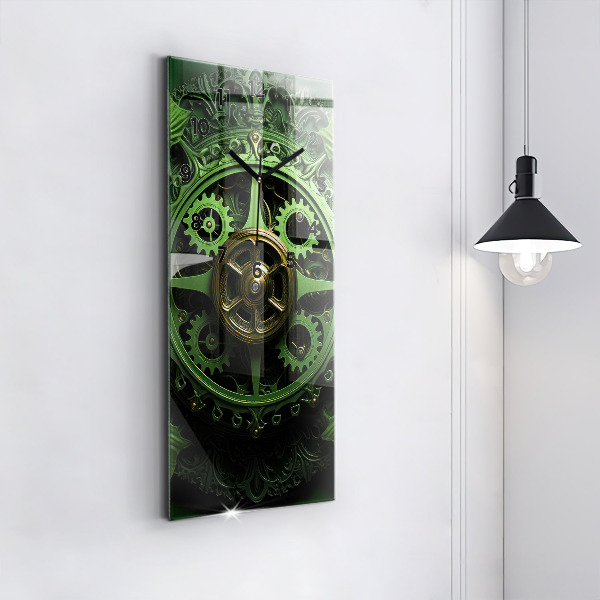 Modern vertical wall clock Green mechanism
