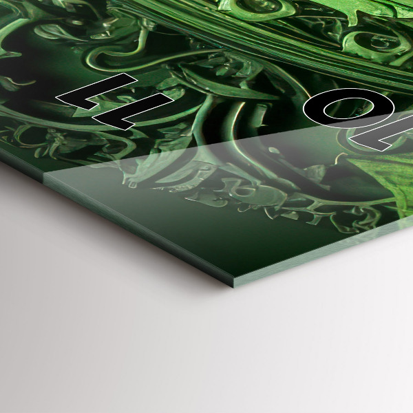 Modern vertical wall clock Green mechanism