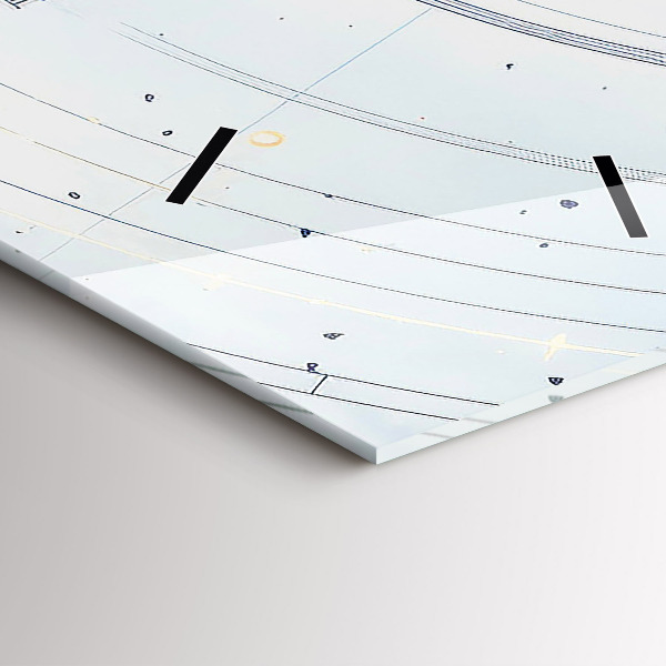 Modern vertical wall clock Blue drawings