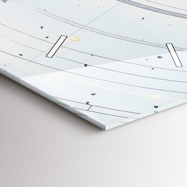 Modern vertical wall clock Blue drawings