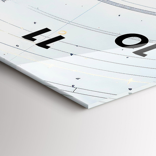 Modern vertical wall clock Blue drawings