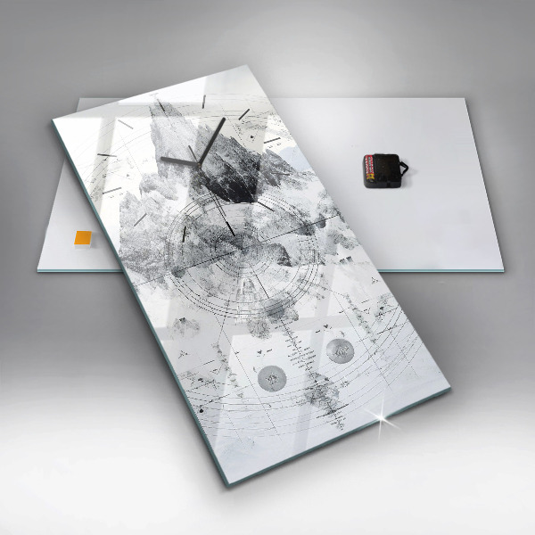 Modern vertical wall clock Cartoon mountains