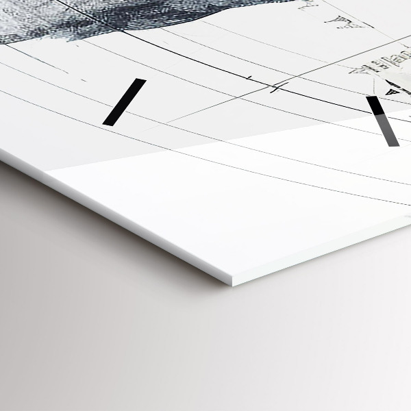 Modern vertical wall clock Cartoon mountains