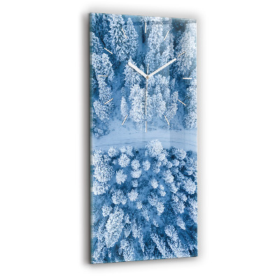 Modern vertical wall clock Forest from a drone