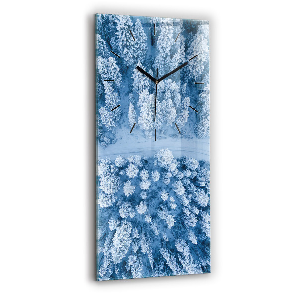 Modern vertical wall clock Forest from a drone