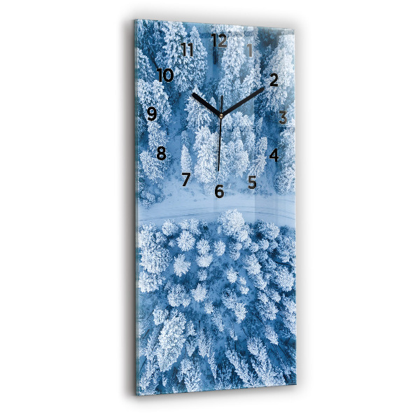 Modern vertical wall clock Forest from a drone