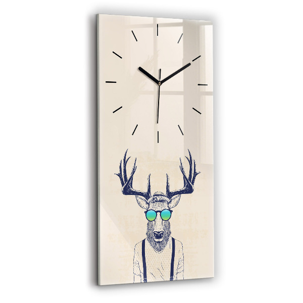Modern vertical wall clock Abstract deer
