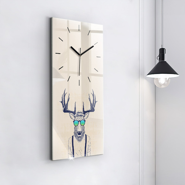 Modern vertical wall clock Abstract deer