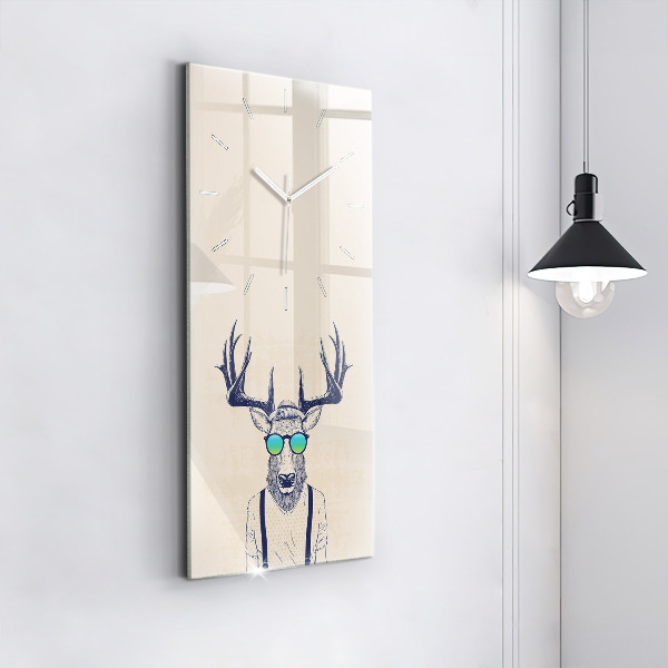 Modern vertical wall clock Abstract deer