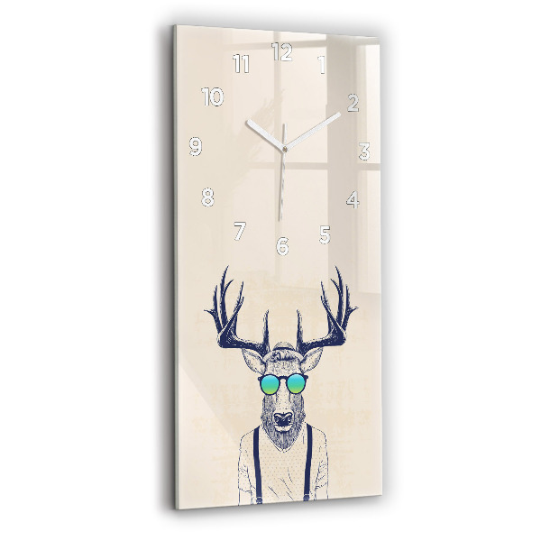 Modern vertical wall clock Abstract deer