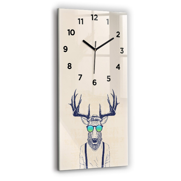 Modern vertical wall clock Abstract deer