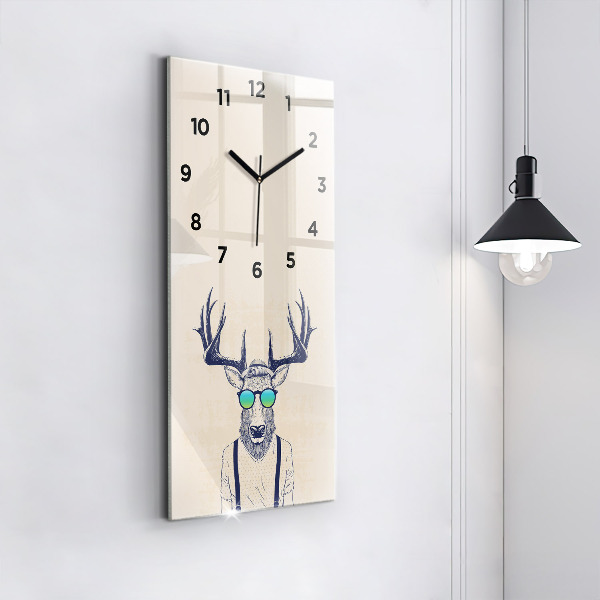 Modern vertical wall clock Abstract deer