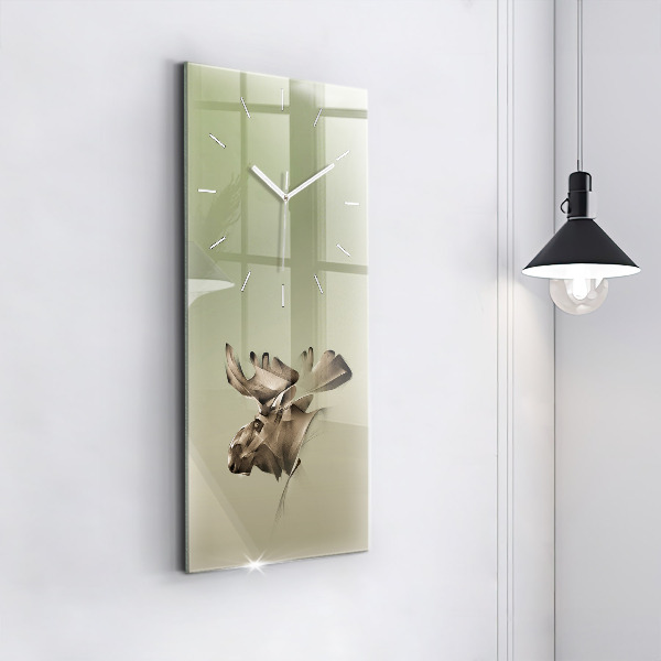 Modern vertical wall clock Graphic moose