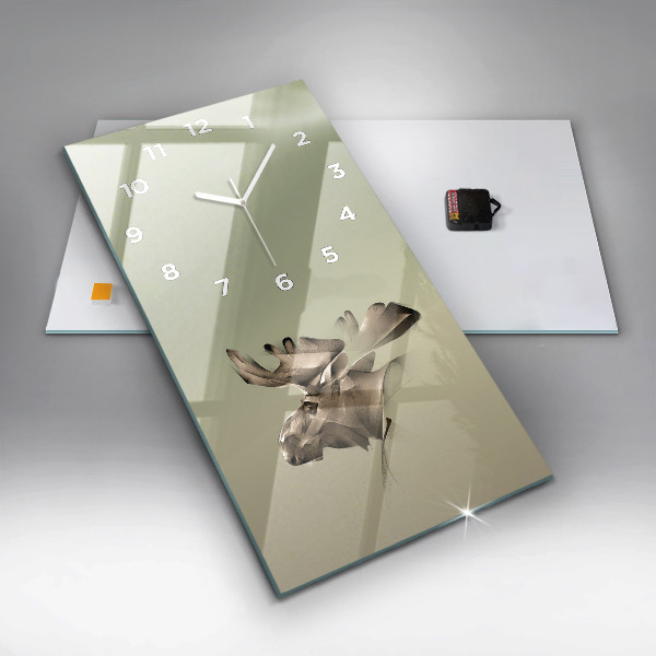 Modern vertical wall clock Graphic moose